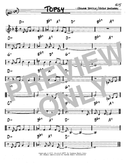page one of Topsy (Real Book – Melody & Chords – C Instruments)