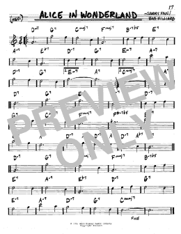 page one of Alice In Wonderland (Real Book – Melody & Chords – C Instruments)