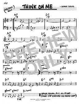 page one of Think On Me (Real Book – Melody & Chords – C Instruments)