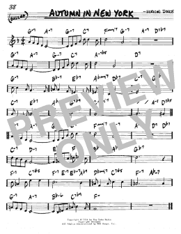 page one of Autumn In New York (Real Book – Melody & Chords – C Instruments)