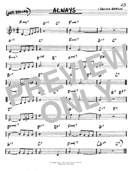 page one of Always (Real Book – Melody & Chords – C Instruments)