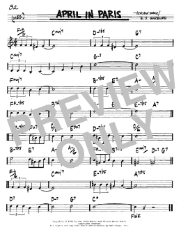 page one of April In Paris (Real Book – Melody & Chords – C Instruments)