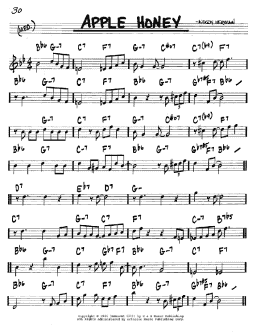 page one of Apple Honey (Real Book – Melody & Chords – C Instruments)