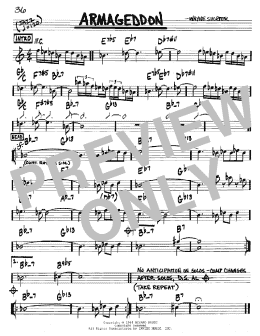 page one of Armageddon (Real Book – Melody & Chords – C Instruments)