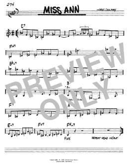 page one of Miss Ann (Real Book – Melody & Chords – C Instruments)