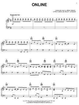 page one of Online (Piano, Vocal & Guitar Chords (Right-Hand Melody))