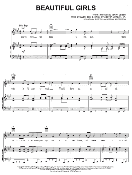 page one of Beautiful Girls (Piano, Vocal & Guitar Chords (Right-Hand Melody))