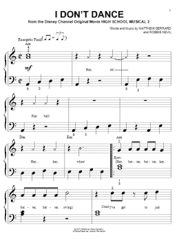 page one of I Don't Dance (Big Note Piano)