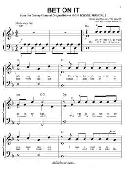 page one of Bet On It (Big Note Piano)