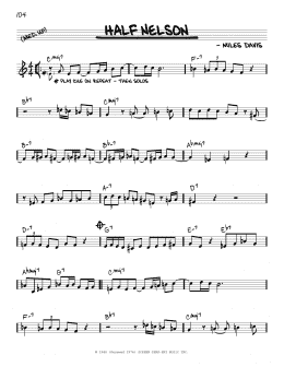 page one of Half Nelson (Real Book – Melody & Chords – C Instruments)
