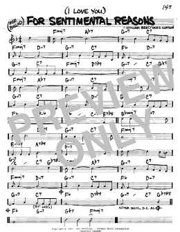 page one of (I Love You) For Sentimental Reasons (Real Book – Melody & Chords – C Instruments)