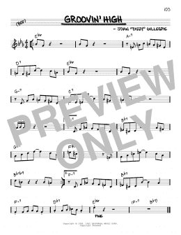 page one of Groovin' High (Real Book – Melody & Chords – C Instruments)