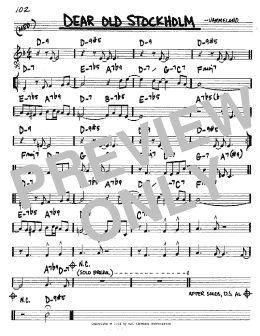 page one of Dear Old Stockholm (Real Book – Melody & Chords – C Instruments)