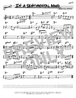 page one of In A Sentimental Mood (Real Book – Melody & Chords – C Instruments)