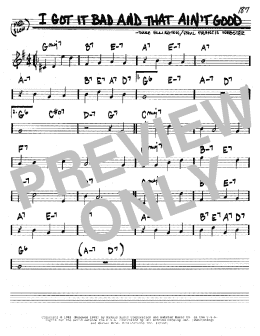 page one of I Got It Bad And That Ain't Good (Real Book – Melody & Chords – C Instruments)