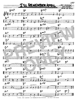 page one of I'll Remember April (Real Book – Melody & Chords – C Instruments)