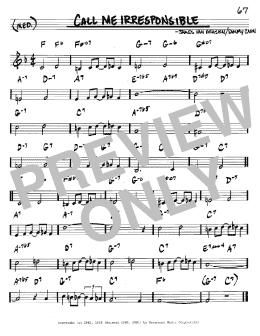 page one of Call Me Irresponsible (Real Book – Melody & Chords – C Instruments)