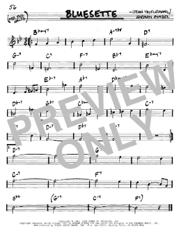 page one of Bluesette (Real Book – Melody & Chords – C Instruments)