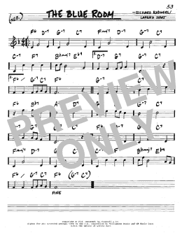 page one of The Blue Room (Real Book – Melody & Chords – C Instruments)