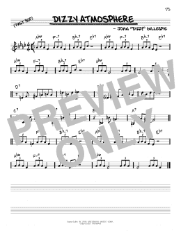 page one of Dizzy Atmosphere (Real Book – Melody & Chords – C Instruments)