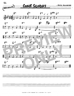 page one of Come Sunday (Real Book – Melody & Chords – C Instruments)
