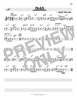 page one of Oleo (Real Book – Melody & Chords – C Instruments)