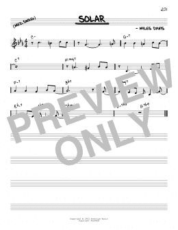 page one of Solar (Real Book – Melody & Chords – C Instruments)