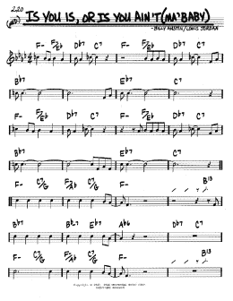 page one of Is You Is, Or Is You Ain't (Ma' Baby) (Real Book – Melody & Chords – C Instruments)