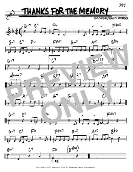 page one of Thanks For The Memory (Real Book – Melody & Chords – C Instruments)