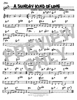 page one of A Sunday Kind Of Love (Real Book – Melody & Chords – C Instruments)