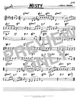 page one of Misty (Real Book – Melody & Chords – C Instruments)