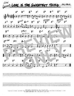page one of Love Is The Sweetest Thing (Real Book – Melody & Chords – C Instruments)