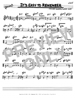 page one of It's Easy To Remember (Real Book – Melody & Chords – C Instruments)