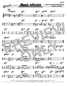 page one of Mood Indigo (Real Book – Melody & Chords – C Instruments)