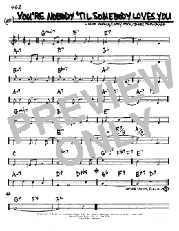 page one of You're Nobody 'Til Somebody Loves You (Real Book – Melody & Chords – C Instruments)