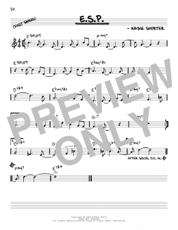 page one of E.S.P. (Real Book – Melody & Chords – C Instruments)