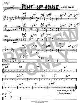 page one of Pent Up House (Real Book – Melody & Chords – C Instruments)