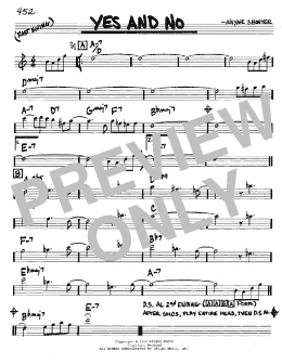 page one of Yes And No (Real Book – Melody & Chords – C Instruments)