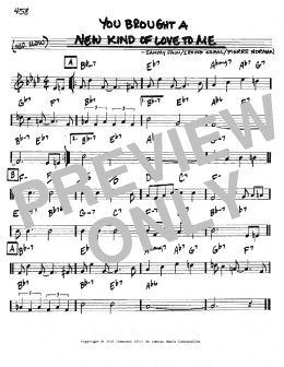 page one of You Brought A New Kind Of Love To Me (Real Book – Melody & Chords – C Instruments)