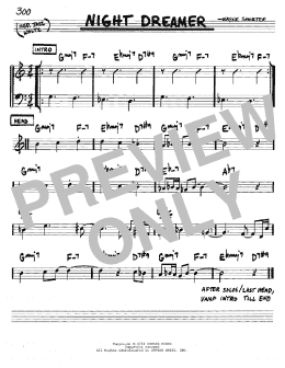 page one of Night Dreamer (Real Book – Melody & Chords – C Instruments)