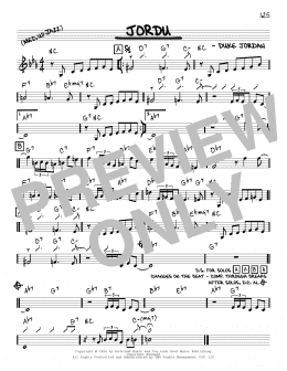 page one of Jordu (Real Book – Melody & Chords – C Instruments)