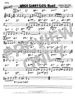 page one of When Sunny Gets Blue (Real Book – Melody & Chords – C Instruments)