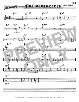 page one of Time Remembered (Real Book – Melody & Chords – C Instruments)