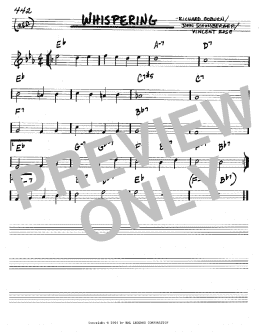 page one of Whispering (Real Book – Melody & Chords – C Instruments)