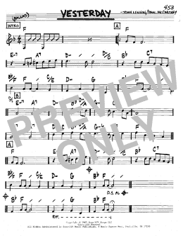 page one of Yesterday (Real Book – Melody & Chords – C Instruments)