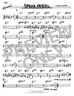 page one of Speak No Evil (Real Book – Melody & Chords – C Instruments)