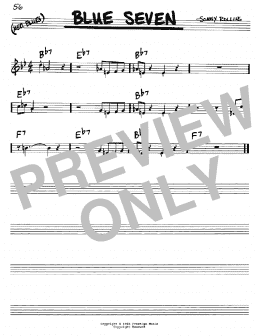 page one of Blue Seven (Real Book – Melody & Chords – C Instruments)