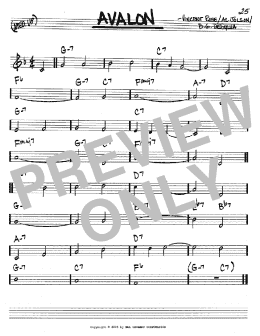 page one of Avalon (Real Book – Melody & Chords – C Instruments)