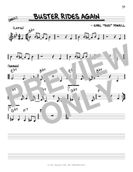 page one of Buster Rides Again (Real Book – Melody & Chords – C Instruments)