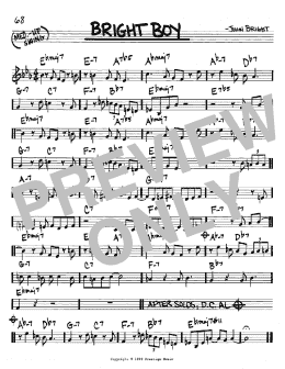 page one of Bright Boy (Real Book – Melody & Chords – C Instruments)